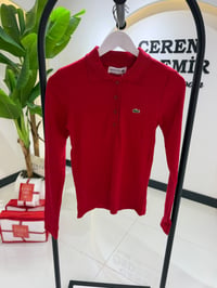 Premium Polo Yaka  Düğmeli Kırmızı Triko