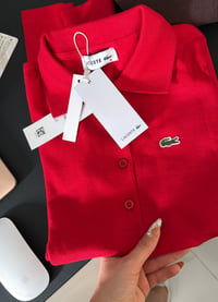 Premium Polo Yaka  Düğmeli Kırmızı Triko