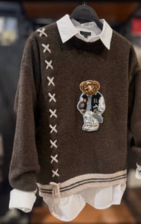 TEDDY İŞLEMELİ ACI KAHVE TRİKO