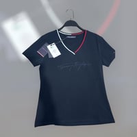 Tom Lacivert V Yaka Tshirt
