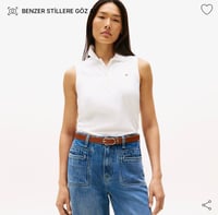 Tom Polo Yaka Sıfır Kol Beyaz Tshirt