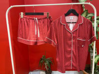 VS Saten Şort Gömlek Pijama Takımı