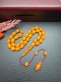 Badem  Model Eski Osmanlı Sıkma Kehribar Tesbih