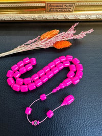 Basık Model Neon Pembe Renk Eski Alman Katalin Tesbih