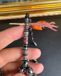 Beyzi Model Gümüş İşlemeli Ateş Kehribar Tesbih