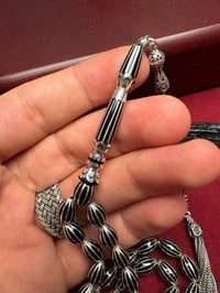 Beyzi Model Gümüş Yarma Erzurum Oltu Taşı Tesbih