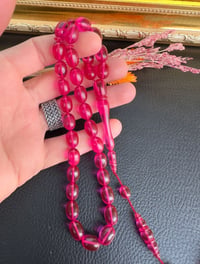 Kapsül Model Pembe Renk Ateş Kehribar Tesbih