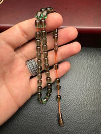 Küçük Boy Kapsül Model  Ateş Kehribar Tesbih