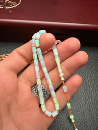 Küçük Boy Kapsül Model Mavi Renk Sentetik Opal Tesbih