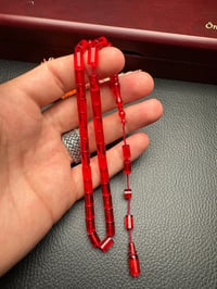 Küçük Boy Kesme Model  Ateş Kehribar Tesbih