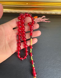 Küre Model Kırmızı Ateş Kehribar Tesbih