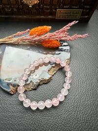 Küre Model Pembe Kuvars Doğal Taş Bileklik