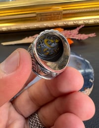 Osman Özpala Yapımı Damla Kehribar Gümüş Yüzük