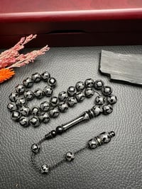 Piramit Gümüş İşlemeli Erzurum Oltu Taşı Tesbih