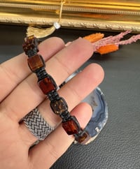 Rolex Küp Model Makrome Örgü Damla Kehribar Yetişkin Bileklik
