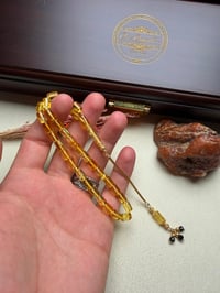 Rus Kaya Şeffaf Damla Kehribar Tesbih