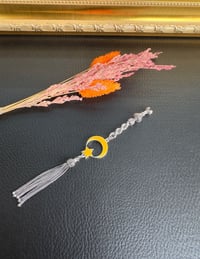 Sarı Renk Ayyıldız Model Mine İşlemeli Gümüş Püskül