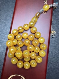 Yakup Kara  Traşlı Osmanlı Benzetme Çubuk Sıkma Kehribar Tesbih