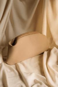 Bej Süet Deri Portföy Clutch Çanta