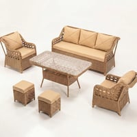 Anemon Cappucino 3+1+1+2 Puf Bahçe Balkon Oturma Takımı
