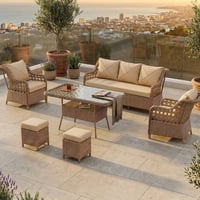 Anemon Cappucino 3+1+1+2 Puf Bahçe Balkon Oturma Takımı