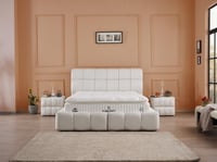 BUBBLEBED CloudDream Comfort Yatak Baza Başlık Seti – Bulut Yumuşaklığında Yatak, Sandıklı Hidrolik Baza, Dolgulu Başlık