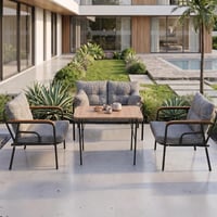 Ekon Gri 2+1+1 Bahçe Balkon Takımı