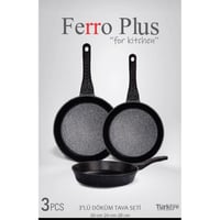 Ferro Plus Siyah 3Lü Döküm Tava Seti