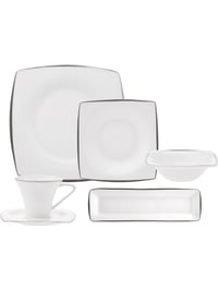 Karaca Fine Pearl Agate Platin 26 Parça 6 Kişilik Kahvaltı/Servis Takımı Kare