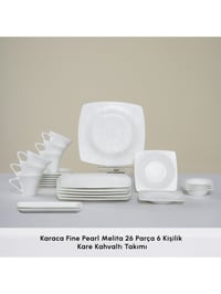 Karaca Fine Pearl Melita 26 Parça 6 Kişilik Kare Kahvaltı/Servis Takımı