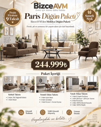 Paris Mobilya Düğün Paketi