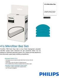 Philips XV1470/00 4'lü Mikrofiber Bez (Max 60 Derece), XU7000, XU7100 Serisi ile Uygun