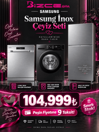 Samsung İnox Çeyiz Seti 3'lü – 465 Lt + 9 Kg + 4 Program