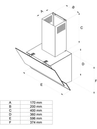 Simfer 8704 60 cm Beyaz Eğik Cam Davlumbaz