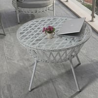 Viola 2+1+1 Beyaz Bahçe Balkon Oturma Koltuk Takımı 