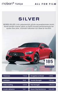 Moben Silver Ppf kaplama 185 mikron (FİYAT SORUNUZ)
