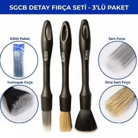 SGCB Detaylı Temizlik 3'lü Fırça Seti – Araç İçi Dış Detay Fırçası Takımı 