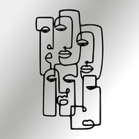 Abstract Faces – Soyut Durgun Bakışlı Metal Dekor, Boho Metal Duvar Tablosu, Figüratif Metal Dekor