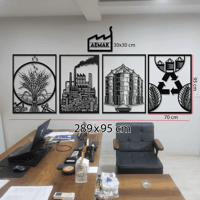 Aemak Ofisleri İçin Özel Olarak Üretilmiş 289x95 cm 5 Parça Ofis Dekoru Seti