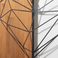 Amora Ahşap & Metal Modern Duvar Dekoru, Ev Ofis İçin Modern Duvar Süsü, Masif Ahşap Tablo