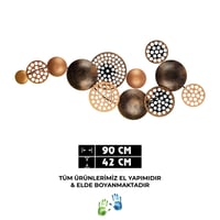 Bronte Bronz Soyut Metal Duvar Tablosu | Dairesel Formda Geometrik Duvar Panosu | Modern Metal Duvar Dekoru, Salon Ofis Otel Dekoru