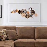 Bronte Bronz Soyut Metal Duvar Tablosu | Dairesel Formda Geometrik Duvar Panosu | Modern Metal Duvar Dekoru, Salon Ofis Otel Dekoru