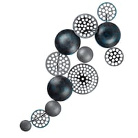 Bronte Safir-Antrasit Soyut Metal Duvar Tablosu | Metal Duvar Dekoru Salon & Ofis Süsü | Geometrik Tasarım