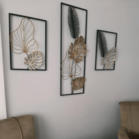 Çınar K. İçin Özelleştirilmiş İki Parça 32x45 cm Özel Ölçü Metal Yapraklı Duvar Dekoru