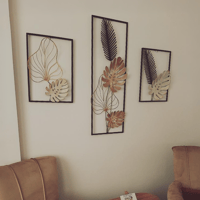 Çınar K. İçin Özelleştirilmiş İki Parça 32x45 cm Özel Ölçü Metal Yapraklı Duvar Dekoru