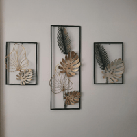 Çınar K. İçin Özelleştirilmiş İki Parça 32x45 cm Özel Ölçü Metal Yapraklı Duvar Dekoru