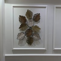 Leyla Y. İçin Özel Olarak Üretilmiş 80x50 cm Yaprak Motifli Gold Duvar Dekoru, Kişiye Özel Metal Tablo