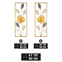 Merve E. İçin Özel Olarak Tasarlanmış İki Parça Çiçek Motifli Metal Duvar Dekoru Seti, Özel Tasarım Orkide Duvar Tablosu
