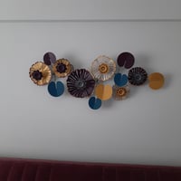 Sebile Y. İçin Özel Olarak Renklendirilmiş, Çiçek Motifli Metal Tablo, Dekoratif Duvar Panosu, Kişiye Özel Tablo