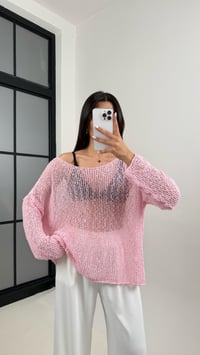 Pembe Ajurlu Triko Bluz Gaus00372GausBLUZGU1001871